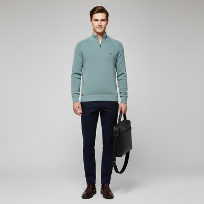 Men's Black Half-Zip Jumper | Slim Fit Knitwear 1