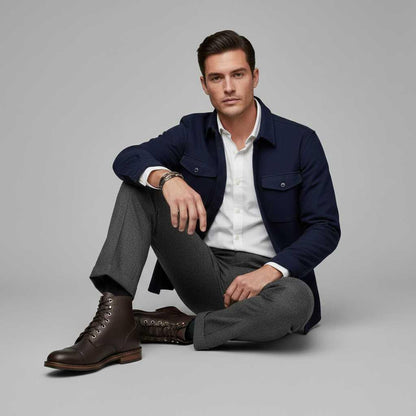 Men's Classic Ankle Work Boots | Durable Lace-Up Work Boots 8