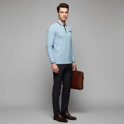 Men's Classic Fit Long Sleeve Polo Shirt | Casual Wear 2