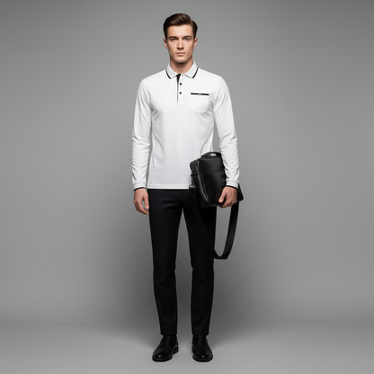 Men's Classic Fit Long Sleeve Polo Shirt | Casual Wear 5