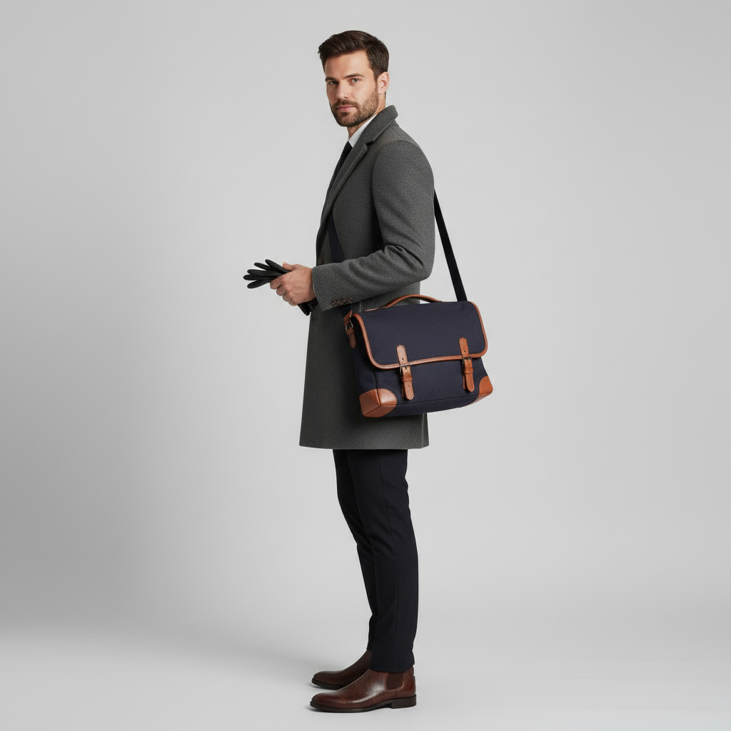 Men's Long Overcoat | Notched Lapel Winter Coat 3