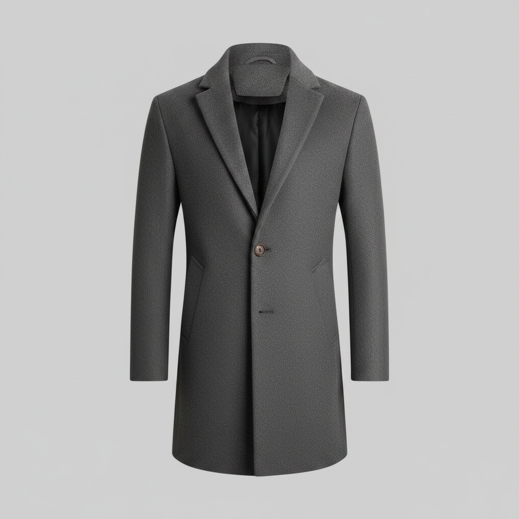 Men's Long Overcoat | Notched Lapel Winter Coat 6