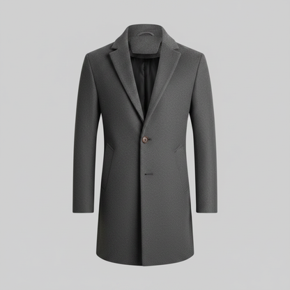 Men's Long Overcoat | Notched Lapel Winter Coat 6