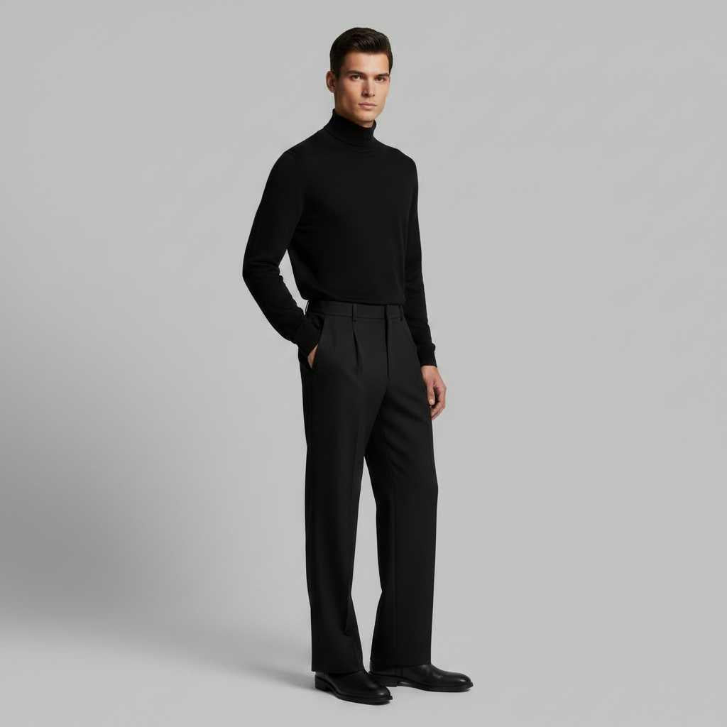 Men's Pleated Trousers | Straight Fit Formal Pants 4