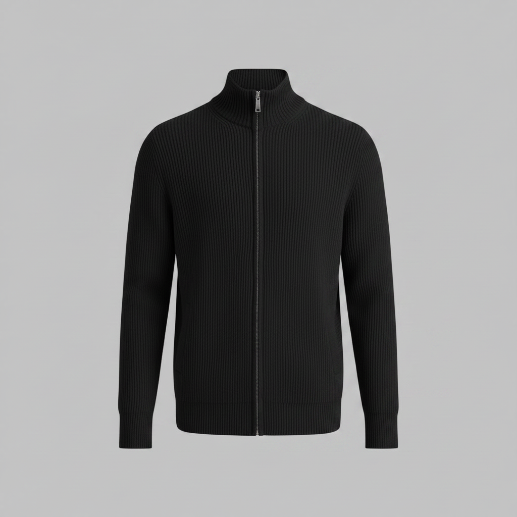 Men's Slim Fit Zip Cardigan | Ribbed Knit Fashion 5