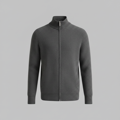 Men's Slim Fit Zip Cardigan | Ribbed Knit Fashion 6
