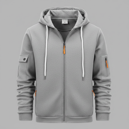 Men's Utility Zip-Up Hoodie | Casual Sweatshirt 0