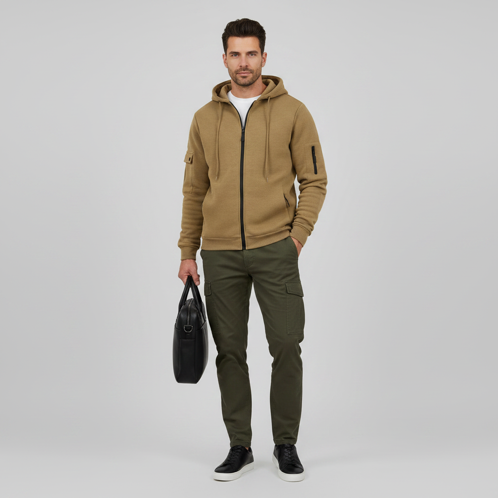 Men's Utility Zip-Up Hoodie | Casual Sweatshirt 1