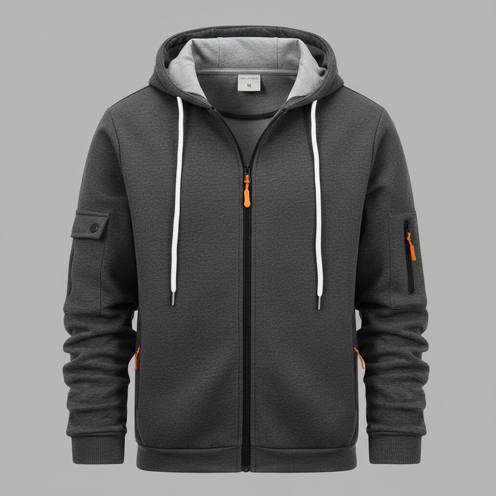 Men's Utility Zip-Up Hoodie | Casual Sweatshirt 6