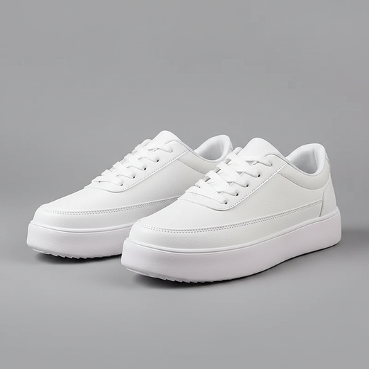 Men's White Platform Sneakers | Casual Trainers 0