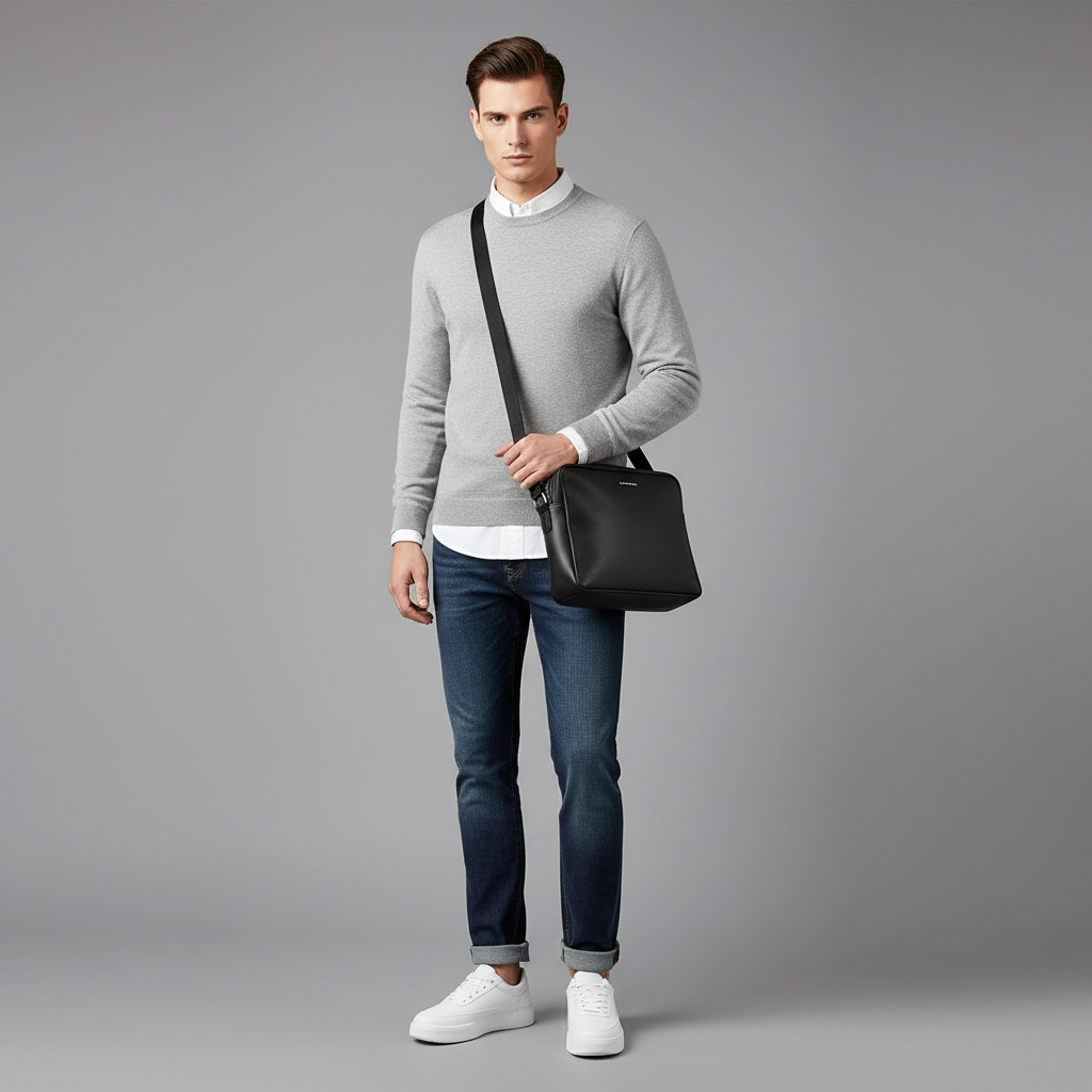 Men's White Platform Sneakers | Casual Trainers 4