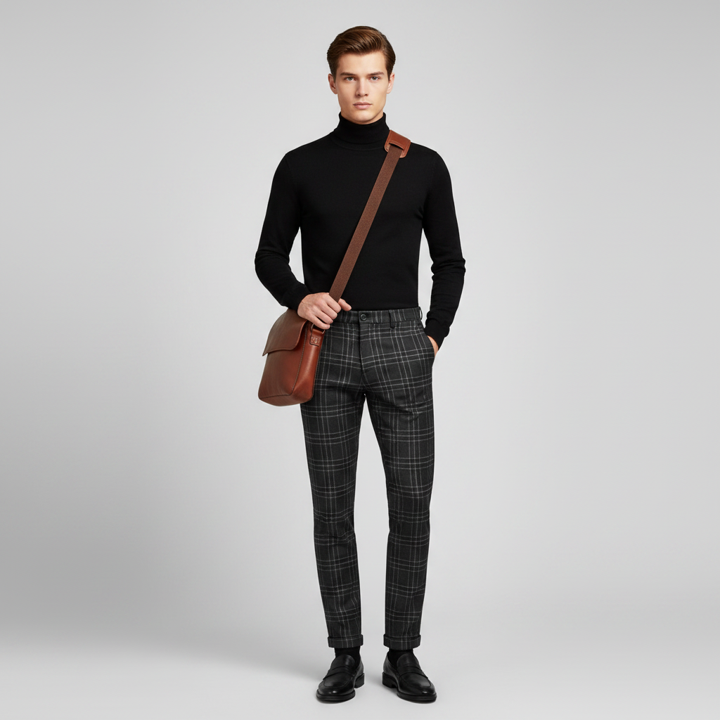 Sasha Checked Chinos | Men's Trousers for Casual Style 1