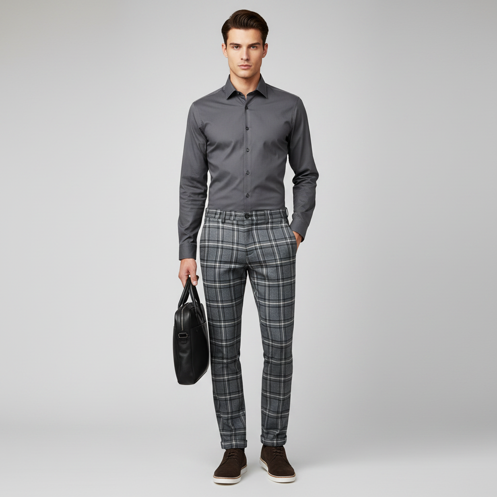 Sasha Checked Chinos | Men's Trousers for Casual Style 4