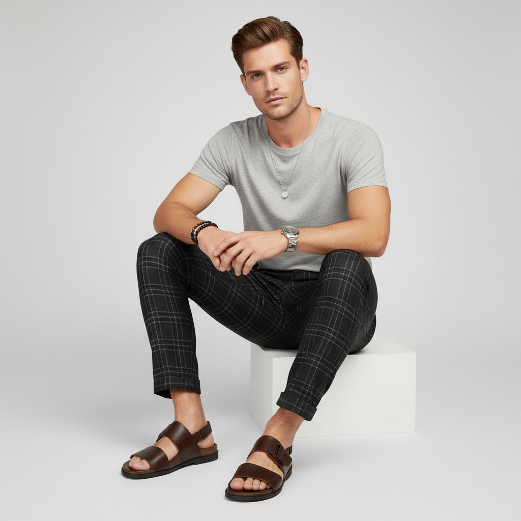 Sasha Checked Chinos | Men's Trousers for Casual Style 6